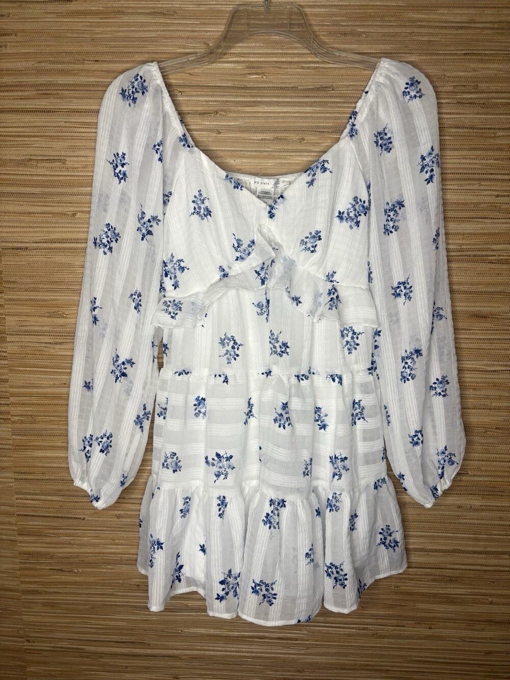 Altar'd State Floral Tiered Babydoll Mini Dress 32” Sz S